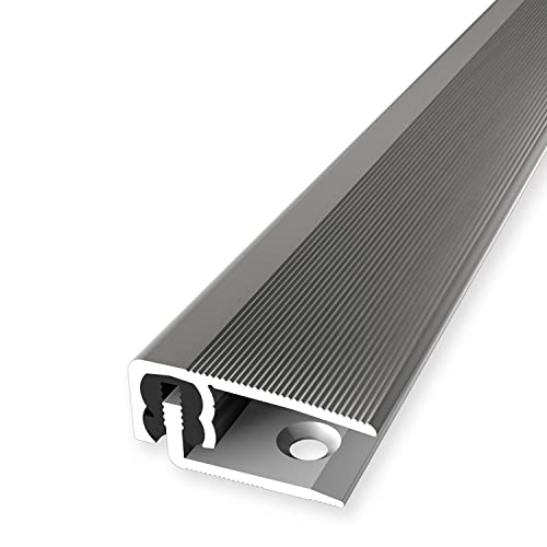 PROVISTON | Abschlussprofil | Parkettausgleich | Breite: 30 mm | Höhenausgleich: 7-18 mm | Länge: 2700 mm | Aluminiumprofil | Edelstahloptik | 1 Stück von PROVISTON