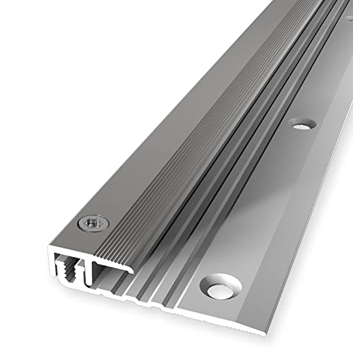 PROVISTON | Abschlussprofil | Vinylausgleich | Breite: 17 mm | Höhenausgleich: 4-9.5 mm | Länge: 1000 mm | Aluminiumprofil | Edelstahloptik | 1 Stück von PROVISTON