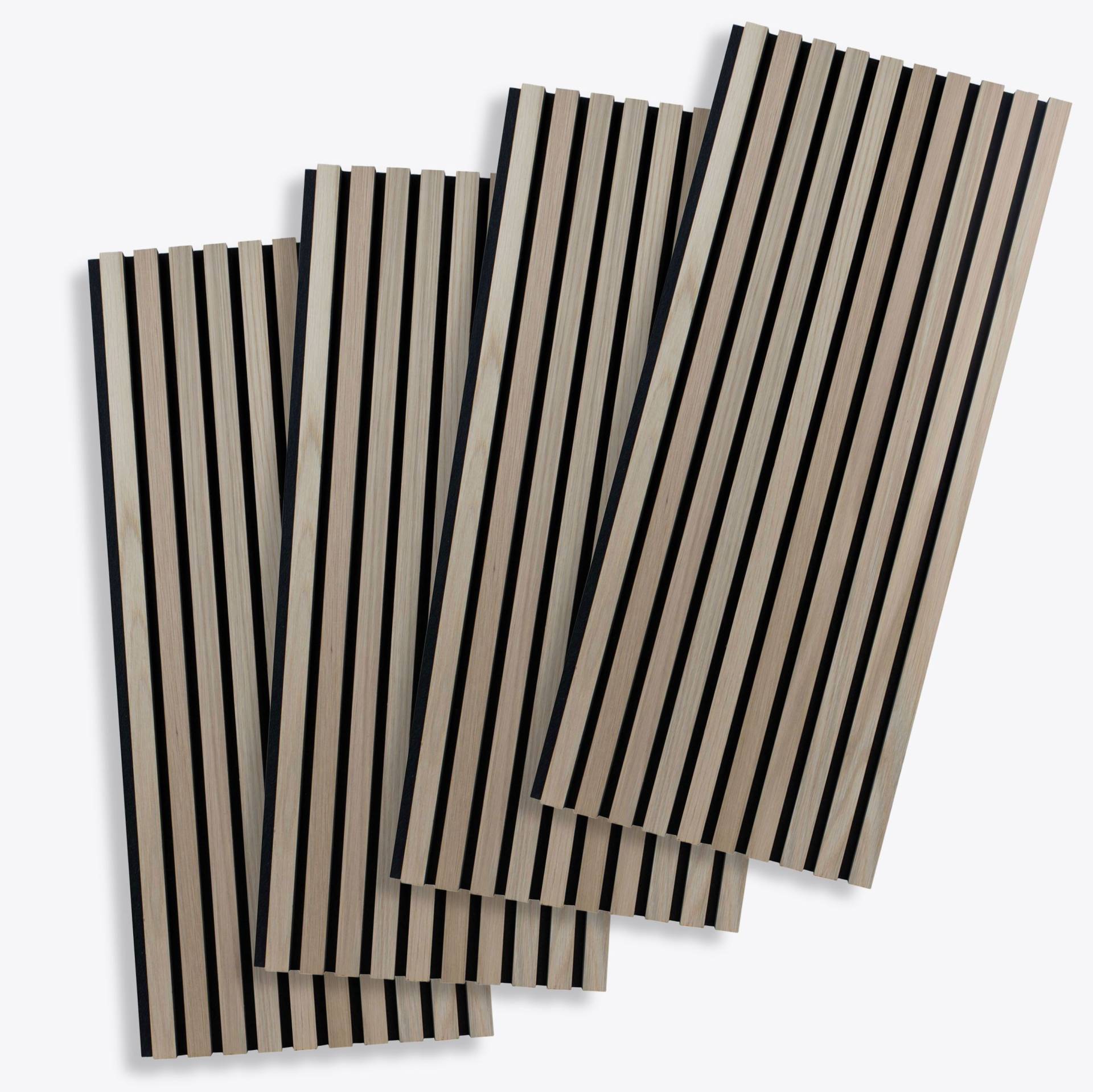 PROVISTON Akustik Paneel 4er SET 1200 x 600 x 21 mm Eiche Natur Akustik Wandpaneele MDF Furniert von PROVISTON