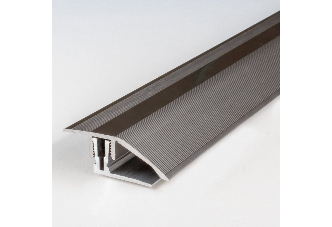 PROVISTON Anpassprofil Aluminium, 41 x 11 - 15 x 2700 mm, Edelstahloptik, Anpassungsprofil von PROVISTON