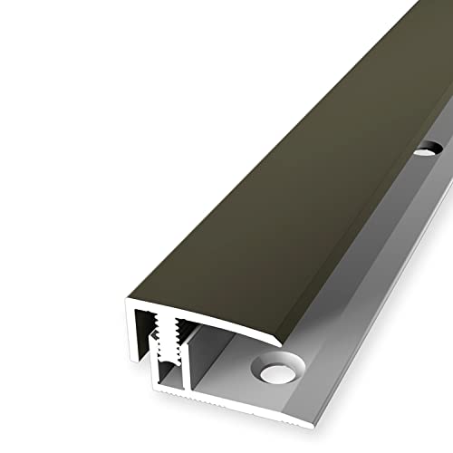 PROVISTON | Anpassungsprofil | Laminatabschluss | Breite: 21 mm | Höhenausgleich: 7-12 mm | Länge: 900 mm | Aluminiumprofil | Bronze | 1 Stück von PROVISTON