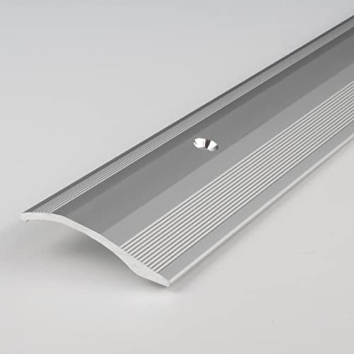 PROVISTON | Ausgleichsprofil | Aluminium eloxiert | Silber | Breite 40 mm | Höhe 5 mm | Länge 1000 mm | Gebohrt | Anpassungsprofil | Übergangsprofil | Bodenprofil | Metallprofil | 1 Stück von PROVISTON