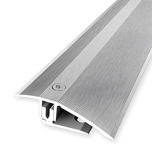 PROVISTON | Ausgleichsprofil flexibel | Parkettprofil | Breite: 51 mm | Höhenausgleich: 7-23 mm | Länge: 1000 mm | Aluminiumprofil | Silber | 1 Stück von PROVISTON
