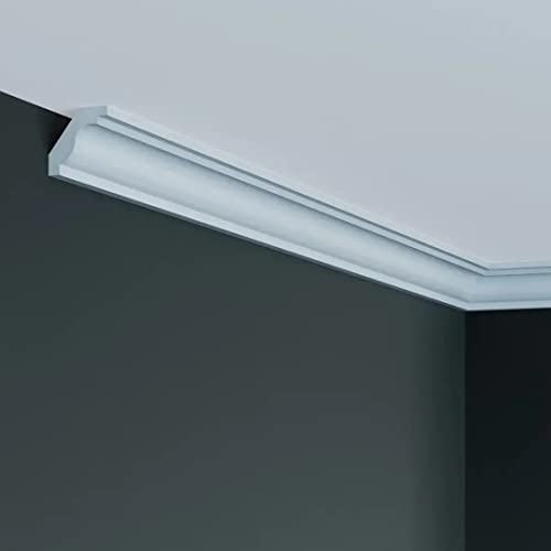 PROVISTON | Deckenleiste | 32 x 32 x 2000 mm | Polyurethan | Weiß | Hochwertig | Stuckleiste | Modern | Robust | Langlebig | Stoßfest | 10 Meter PROVISTON | Deckenleiste | 32 x 32 x 2000 mm | Polyurethan | Weiß | Hochwertig | Stuckleiste | Modern | Robust | Langlebig | Stoßfest | 10 Meter von PROVISTON