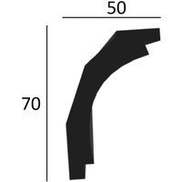 PROVISTON Stuckleiste Polyurethan 50 x 70 x 2000 mm Weiß Deckenleiste PROVISTON Stuckleiste Polyurethan 50 x 70 x 2000 mm Weiß Deckenleiste von PROVISTON