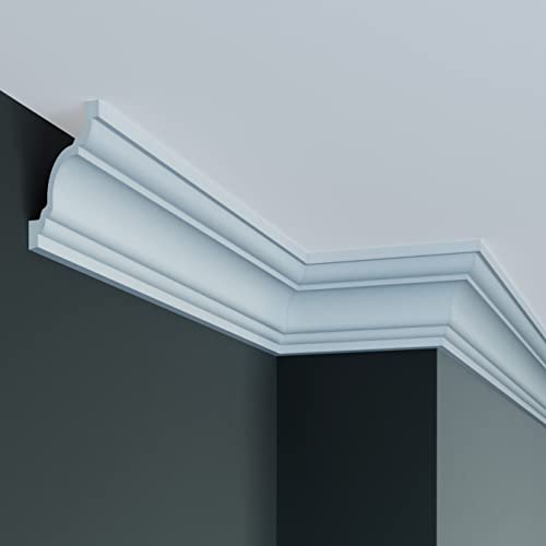 PROVISTON | Deckenleiste | 64 x 69 x 2000 mm | Polyurethan | Weiß | Hochwertig | Stuckleiste | Modern | Robust | Langlebig | Stoßfest | 2 Meter PROVISTON | Deckenleiste | 64 x 69 x 2000 mm | Polyurethan | Weiß | Hochwertig | Stuckleiste | Modern | Robust | Langlebig | Stoßfest | 2 Meter von PROVISTON
