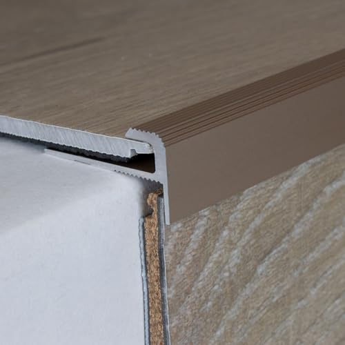 PROVISTON | Einfass- & Abschlussprofil | Aluminium | 12 x 28 x 1000 x 5 mm | Bronze Hell | Einschubprofil | Abschlussleiste | Bodenprofil von PROVISTON