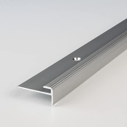 PROVISTON | Einfassprofil | Aluminium eloxiert | Silber | Breite 25 mm | Höhe 3 mm | Länge 2700 mm | Gebohrt | Abschlussprofil | Einschubprofil | Abschlussleiste | Bodenprofil | 1 Stück von PROVISTON