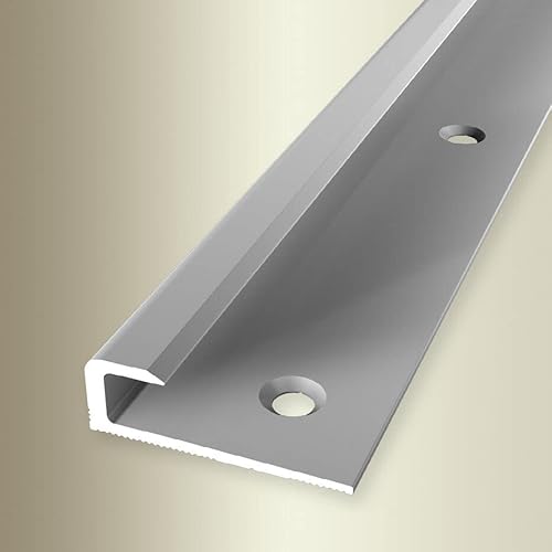 PROVISTON | Einfassprofil | Breite: 30 mm | Höhe: 7 mm | Länge: 2500 mm | Aluminium eloxiert | Abschlussprofil | Glatt | Silber | Versenkt Gebohrt von PROVISTON