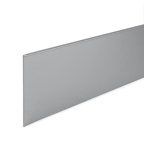 PROVISTON - Einklebe-Sockelleiste - Selbstklebend - Aluminium eloxiert - Silber - Höhe: 80 mm - Breite: 4 mm - Länge: 2500 mm - Sockelleiste - Einklebeleiste - Fußleiste von PROVISTON