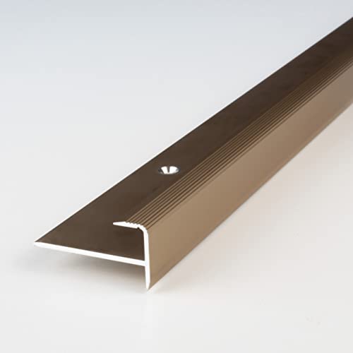 PROVISTON | Einschubprofil | Aluminium eloxiert | Bronze Hell | Breite 10 mm | Höhe 8.5 mm | Länge 1000 mm | Gebohrt | Abschlussprofil | Einfassprofil | Abschlussleiste | Bodenprofil | 1 Stück von PROVISTON
