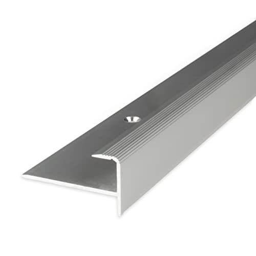 PROVISTON | Einschubprofil | Aluminium eloxiert | Silber | Breite 37 mm | Höhe 10.3 mm | Länge 2700 mm | Gebohrt | Abschlussprofil | Einfassprofil | Abschlussleiste | Bodenprofil | 1 Stück von PROVISTON