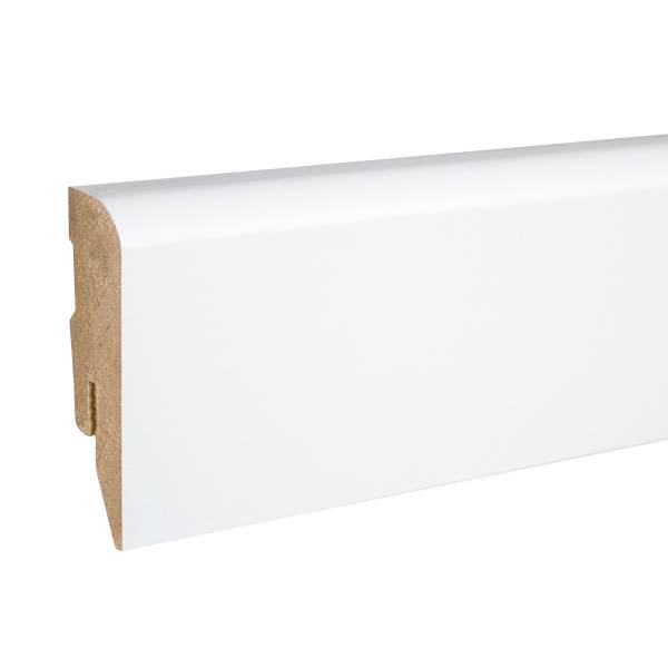 PROVISTON | Fußleiste | weiß foliert | 16 x 58 x 2500 mm | Sockelleiste abgerundet | MDF-Leiste von PROVISTON