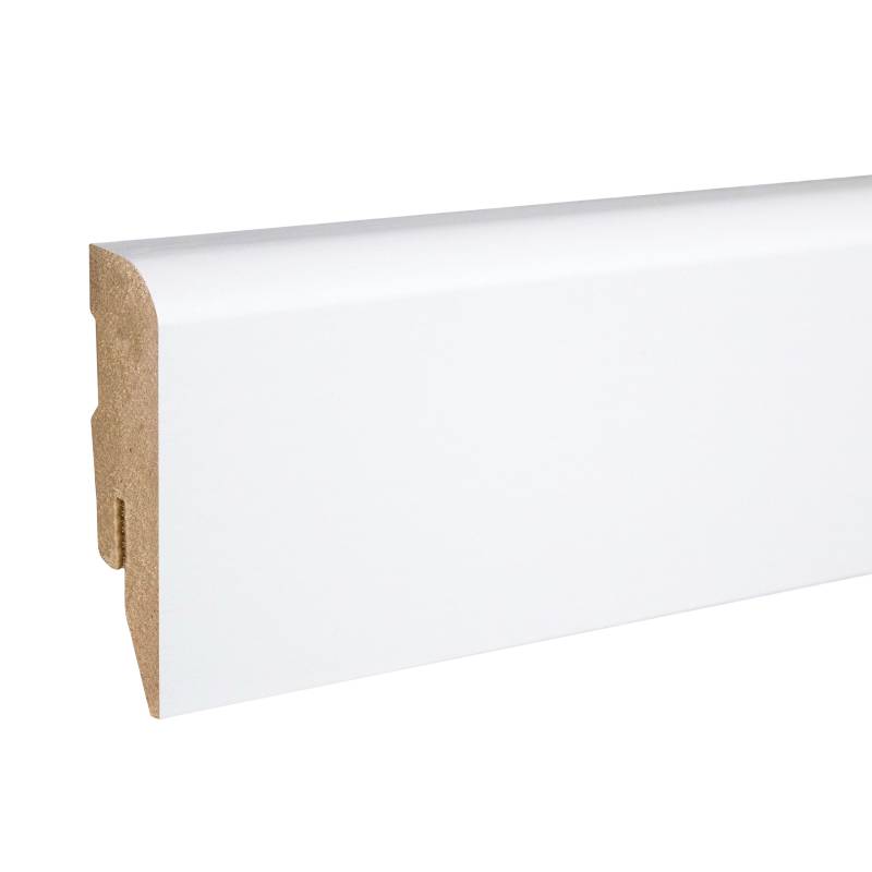 PROVISTON | Fußleiste | weiß foliert | 16 x 58 x 2500 mm | Sockelleiste abgerundet | MDF-Leiste von PROVISTON
