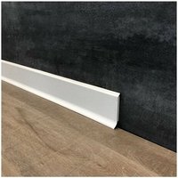 Kunststoff Sockelleiste Hartschaum pvc Weißgrau 12,8 x 60 x 2500 mm Mit flexibler Weichlippe Wasserfest Hochwertige Fußleiste Einfache Montage von PROVISTON