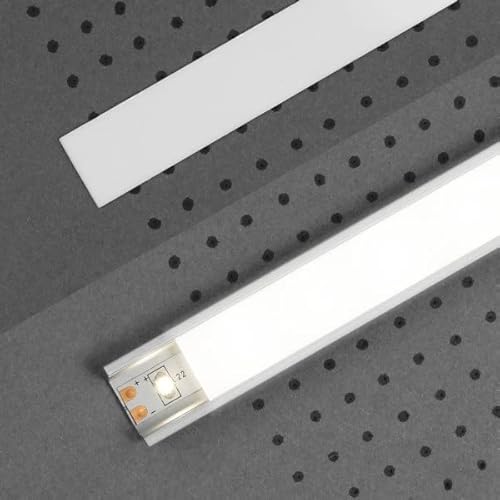 PROVISTON | Kunststoffabdeckung | Weiß | Für LED Aluminiumprofil | 2000 mm | Led-Beleuchtung | Indirekte Beleuchtung | LED Leisten | 1 Stück von PROVISTON