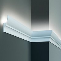 PROVISTON Lichtleiste Polyurethan 70 x 40 x 2000 mm Weiß Indirekte Beleuchtung Led-Beleuchtung von PROVISTON