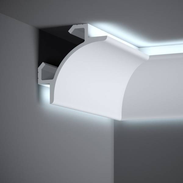 PROVISTON | Lichtleiste "RM001" | 147 x 147 x 2000 mm | Weiß | Deckenleiste | Stuckleiste | Modern von PROVISTON