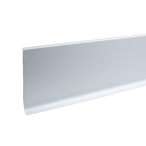PROVISTON Metall Sockelleiste | 10 x 100 x 2500 mm | Fußleiste Aluminium Wasserfest Robust Rostfrei Langlebig Silber Selbstklebend von PROVISTON