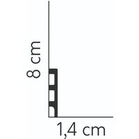 Proviston - Sockelleiste Kunststoff Polystyrol 14 x 80 x 2000 mm Weiß Fußleiste mit Kabelkanal Bodenleiste von PROVISTON