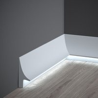 Proviston - led Sockelleiste Kunststoff 40 x 93 x 2000 mm Weiß Indirekte Beleuchtung Wohndekoration - Weiß von PROVISTON