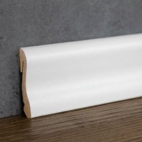 PROVISTON Sockelleiste MDF foliert 18.5 x 38.5 x 2400 mm Weiß Fußleiste - Weiß von PROVISTON