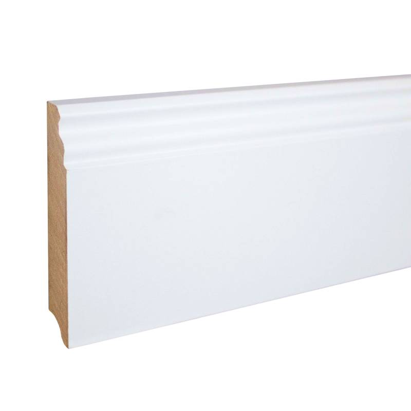 Sockelleiste Berliner Profil 16 x 100 x 2500 mm MDF foliert Weiß Klassisch by PROVISTON von PROVISTON