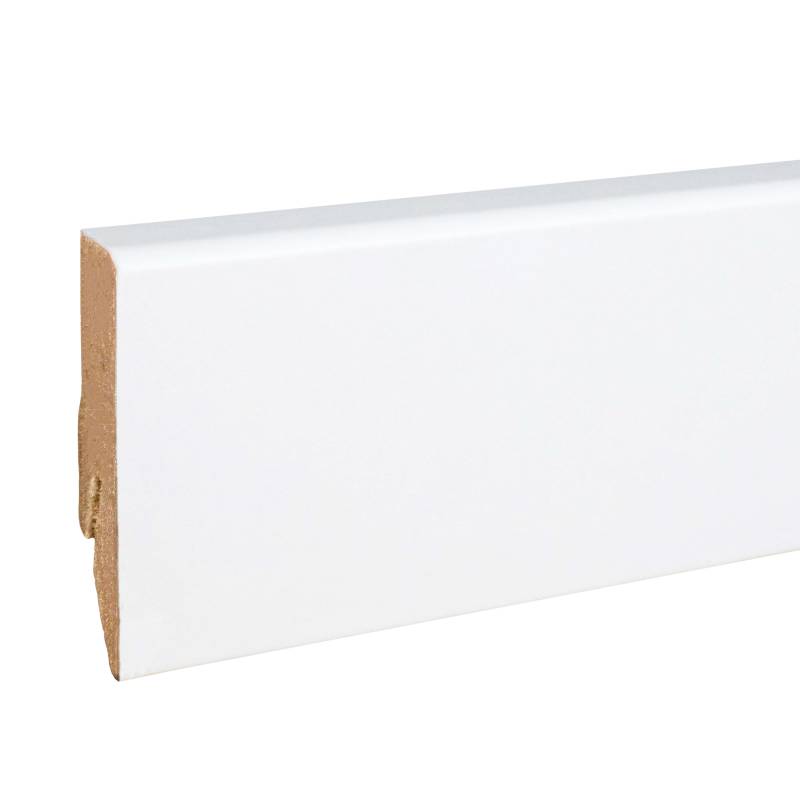 Sockelleiste Eckiges Profil 18 x 58 x 2500 mm MDF foliert Weiß Klassisch by PROVISTON von PROVISTON