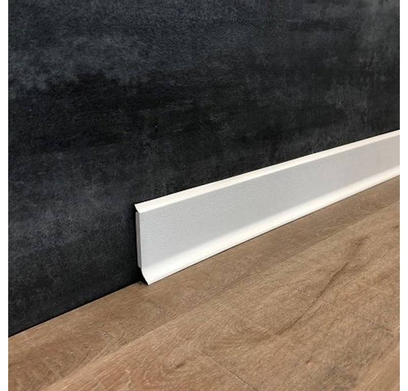 PROVISTON Sockelleiste Hartschaum PVC, 12.8 x 60 x 2500 mm, Weißgrau, Kunststoff Fußleiste von PROVISTON