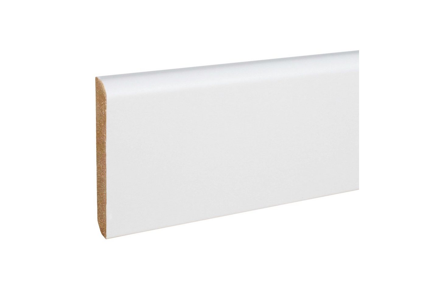 PROVISTON Sockelleiste MDF, 10 x 58 x 2500 mm, Weiß, Fußleiste Eckiges Profil, 10 Stück von PROVISTON