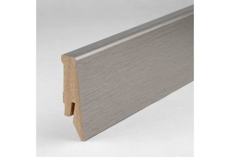 PROVISTON Sockelleiste MDF, 18 x 58 x 2500 mm, Edelstahl, Fußleiste, MDF foliert von PROVISTON