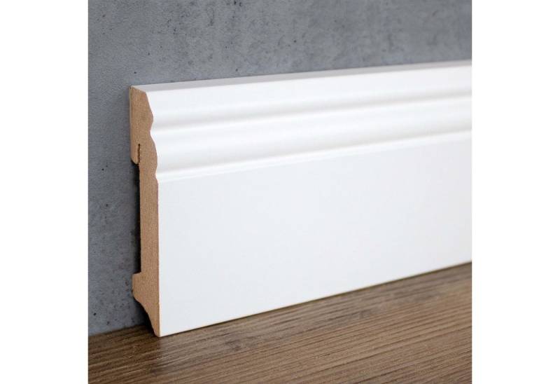 PROVISTON Sockelleiste MDF, 18 x 90 x 2400 mm, Weiß, Fußleiste Berliner Profil PROVISTON Sockelleiste MDF, 18 x 90 x 2400 mm, Weiß, Fußleiste Berliner Profil von PROVISTON