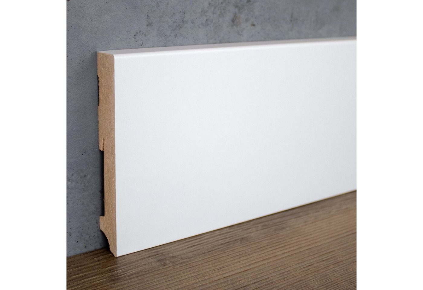PROVISTON Sockelleiste MDF, 19 x 120 x 2400 mm, Weiß, Fußleiste, MDF foliert von PROVISTON