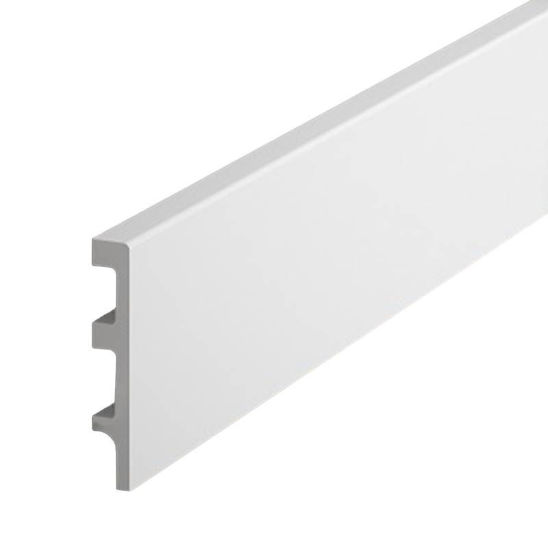 PROVISTON | Sockelleiste "NE014P" | 14 x 80 x 2000 mm | Satin Weiß | Fußleiste | Mit Kabelkanal von PROVISTON