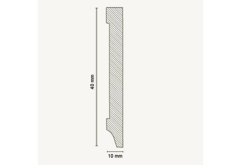 PROVISTON Sockelleisten-Aussenecke 10 x 40 x 400 mm Aussenwinkel MDF-Kern foliert Weiß by PROVISTON, 2-St. von PROVISTON
