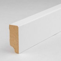 Sockelleiste mdf foliert 16 x 40 x 2500 mm Weiß Fußleiste - Weiß - Proviston von PROVISTON