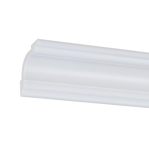 PROVISTON Stuckleiste 20 x 71 x 2000 mm Moderne Deckenleiste Klassisches Profil Hochwertige Deckenleiste Kunststoff Weiß Wasserfest, Robust und Langlebig von PROVISTON