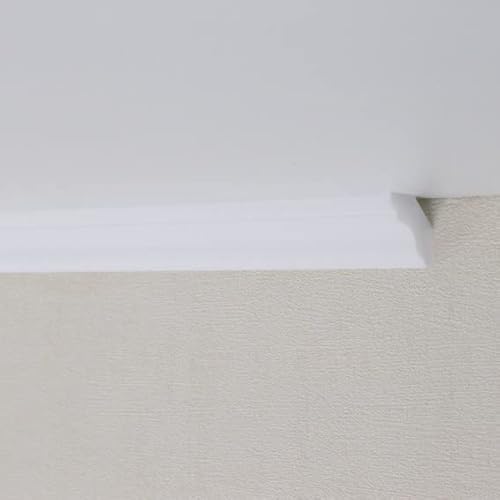 PROVISTON | Stuckleiste | Polystyrol | 22 x 22 x 2000 mm | Weiß | Deckenleiste | Überstreichbar | Einfache Montage | Hochwertig | Stabil und Leicht | 10 Meter von PROVISTON