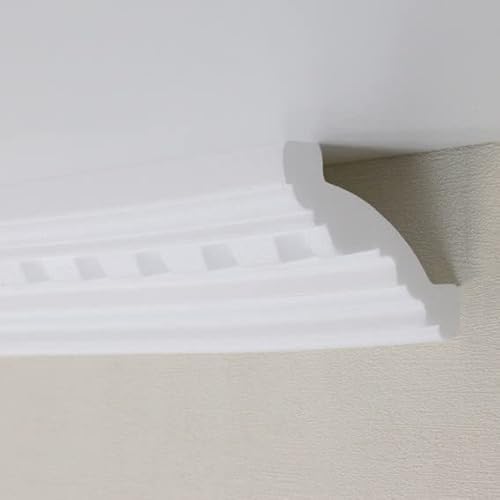 PROVISTON | Stuckleiste | Polystyrol | 61 x 80 x 2000 mm | Weiß | Deckenleiste | Überstreichbar | Einfache Montage | Hochwertig | Stabil und Leicht | 20 Meter von PROVISTON