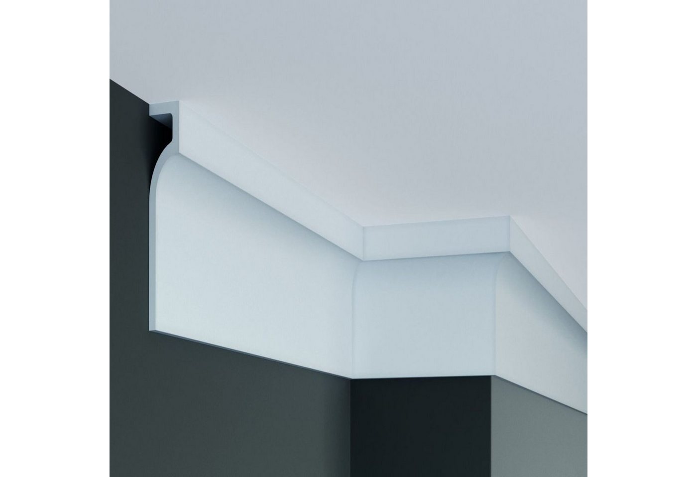 PROVISTON Stuckleiste Polyurethan, 130 x 31.6 x 2000 mm, Weiß, Deckenleiste von PROVISTON