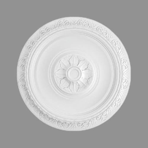 PROVISTON | Stuckrosette | Polystyrol | Durchmesser 400 mm | Wei? | Hochwertig | Stabil | Einfache Montage | Deckenrosette | Wandgestaltung von PROVISTON