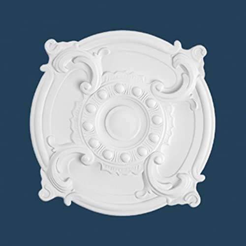 PROVISTON | Stuckrosette | Polystyrol | Durchmesser 400 mm | Weiß | Hochwertig | Stabil | Einfache Montage | Deckenrosette | Wandgestaltung von PROVISTON