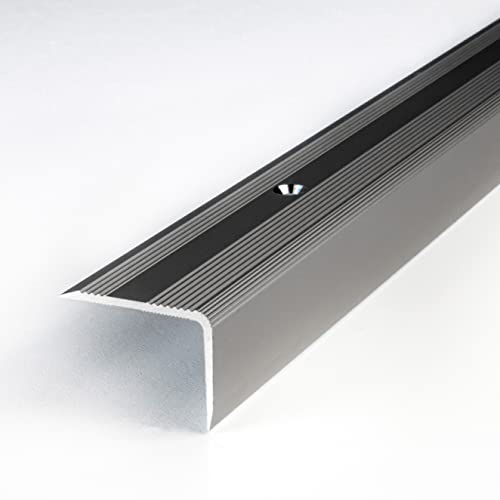 PROVISTON | Treppenkante | Aluminium | Silber | Breite 30 mm | Höhe 22 mm | Länge 1000 mm | Gebohrt | Treppenkantenprofil | Treppenwinkel | Winkelprofil | Kombiwinkel | 1 Stück von PROVISTON