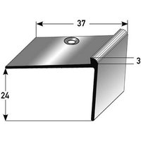 PROVISTON Treppenkante Aluminium eloxiert Bronze Hell Breite 37 mm Höhe 24 mm Länge 1000 mm Gebohrt Treppenkantenprofil Treppenwinkel Winkelprofil von PROVISTON