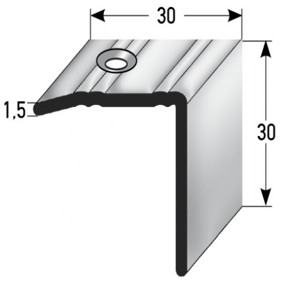 PROVISTON Treppenkante & Winkelprofil Riesi Rutschhemmend R10 DIN 51130 30 x 30 mm Edelstahl von PROVISTON