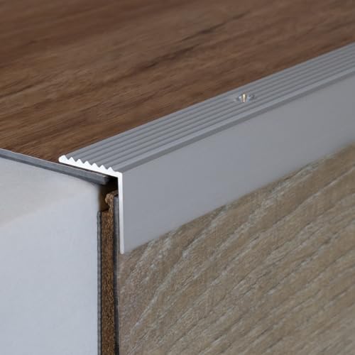 PROVISTON | Treppenkanten- & Winkelprofil | Aluminium | 20 x 20 x 1000 mm | Silber | Metallprofil | Treppenprofil von PROVISTON