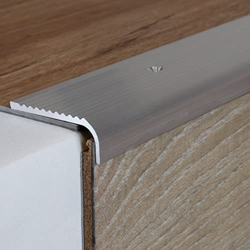 PROVISTON | Treppenkanten- & Winkelprofil | Aluminium | 40 x 15 x 1000 mm | Aluminiumfarbend | Metallprofil | Treppenprofil von PROVISTON