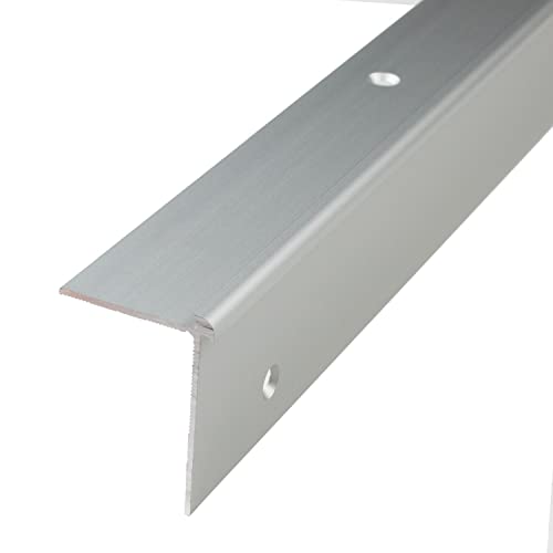PROVISTON | Treppenkantenprofil | Breite:39 mm | Höhe:29 mm | Länge:1000 mm | Winkelprofil | Metallprofil | Aluminium eloxiert | Silber | Gebohrt | 1 Stück von PROVISTON