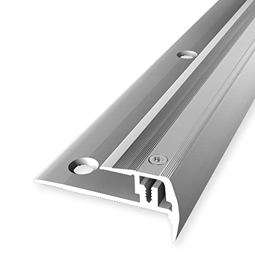 PROVISTON | Treppenkantenprofil | Metallprofil | Breite: 23 mm | Höhenausgleich: 7-16 mm | Länge: 1000 mm | Aluminiumprofil | Silber | 1 Stück von PROVISTON