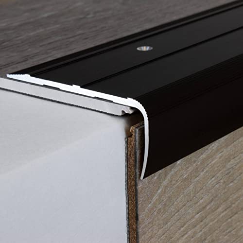 PROVISTON | Treppenprofil | 28.5 x 75 x 2700 mm | bronze dunkel | Aluminium | hochwertige Metallprofile | Treppenkante | zum Schrauben | qualitatives Winkelprofil | robust | langlebig von PROVISTON